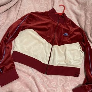 Nike velour zip up jacket. Fits cropped